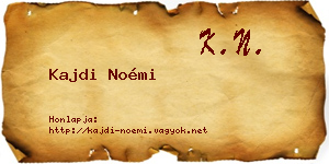 Kajdi Noémi névjegykártya